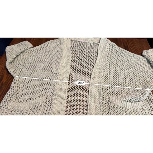 Ecote Open Knit Sweater Cardigan Duster Women’s Small Green Boho grandma coastal - Picture 7 of 16